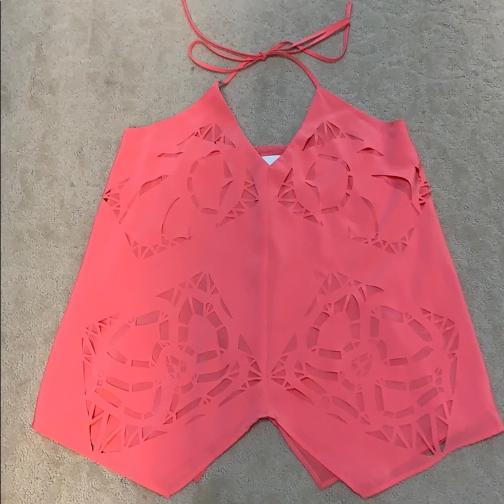 Madison Marcus Coral Laser-Cut Halter Camisole